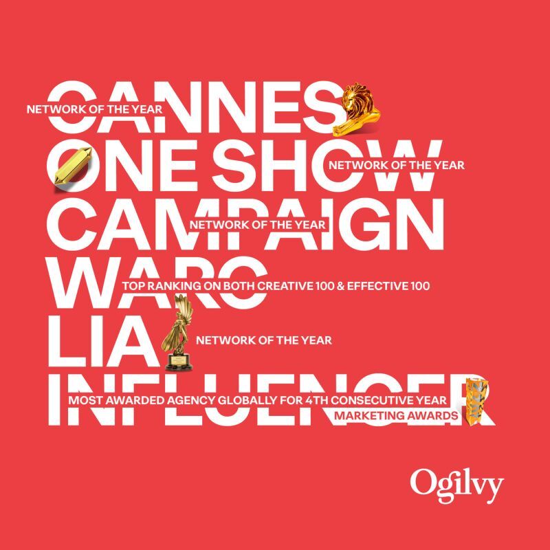 Cannes One Show Campaign Warc. Network of the Year. Top ranking on both Creative 100 & Effective 100